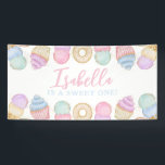Sweet One Pastel 1st Birthday Party Backdrop Large Banner<br><div class="desc">Sweet One 1st Birthday Banner. The perfect backdrop for your little girl or little boys Sweet One Candy Land themed first birthday party. Featuring pastel donuts,  icecream and cupcakes. Check out the matching items!</div>
