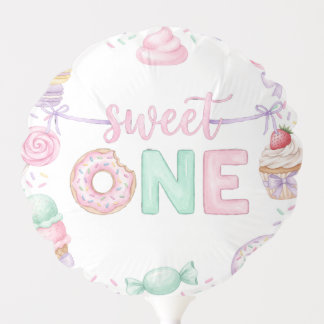 Sweet One Pastel Dessert 1st Birthday Party Balloon