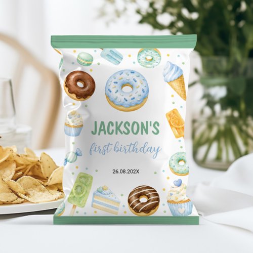 Sweet One Pastel Donut Birthday Chip Bag Wrapper