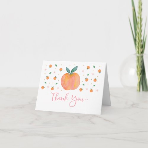 Sweet One Peach Birthday Thank You Card
