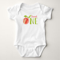 Sweet One Peach Watercolor 1st Birthday Girl 