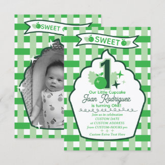 Sweet One Photo Invitations Flat Thank You Card