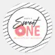 Sweet One Pink Doughnut 1st Birthday Classic Round Sticker | Zazzle