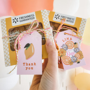 Sweet One Pink Lemon First Birthday Gift Tags