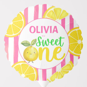 Sweet one pink lemonade birthday party balloon