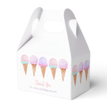 Sweet One Pink Pastel Ice Cream Birthday Favor Boxes