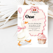 Sweet ONE Silly Goose Baby Girl 1st Birthday Party