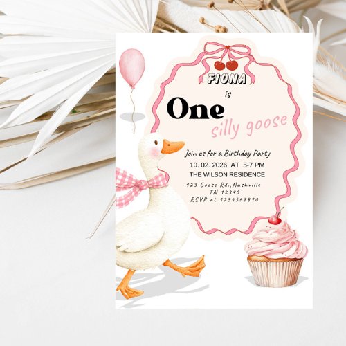 Sweet ONE Silly Goose Baby Girl 1st Birthday Party