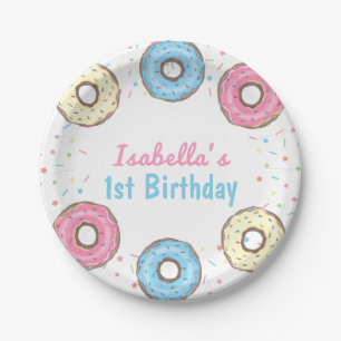Sweet One Sprinkles Donut 1st Birthday  Paper Plates