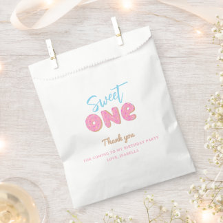Sweet One Sprinkles Donut 1st Birthday Party Favor Bag