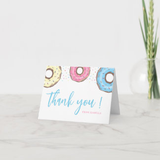 Sweet One Sprinkles Donut 1st Birthday Party Thank You Card