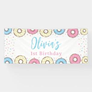 Sweet One Sprinkles Donut 1st Birthday Welcome Banner