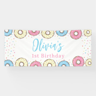 Sweet One Sprinkles Donut 1st Birthday Welcome Banner