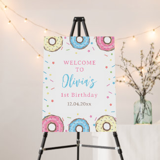 Sweet One Sprinkles Donut 1st Birthday Welcome Foam Board