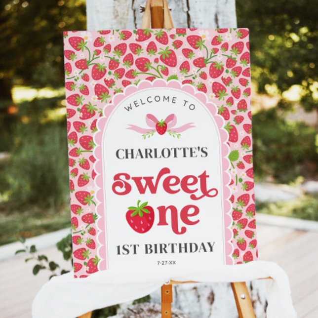 Sweet One Strawberry 1st Birthday 18x24 Welcome Foam Board (Sweet One Strawberry 1st Birthday 18x24 Welcome Sign Foam Board)