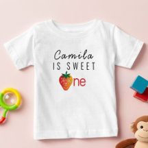 Sweet One Strawberry 1st Birthday Baby T-Shirt
