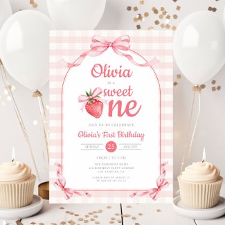Sweet One Strawberry Girl 1st Birthday