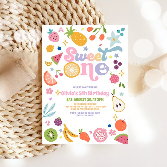 Sweet One Summer Party 1st Birthday Invitation (Creator Uploaded)