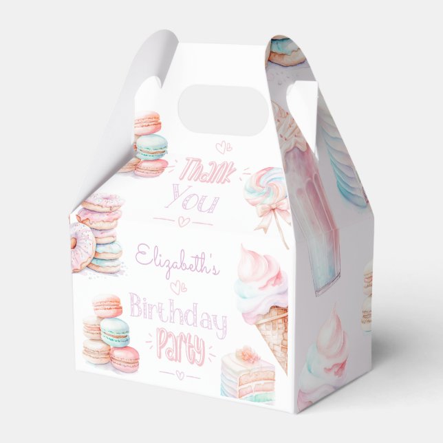 Sweet One sweets pastel birthday party Favor Boxes (Front Side)