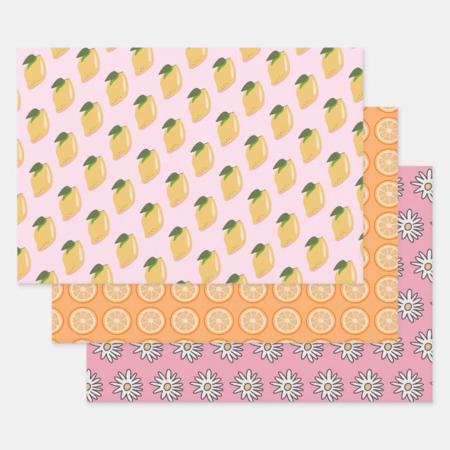 Sweet One Tropical Fruit Wrapping Paper Sheets (Set)