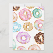 Sweet One watercolor cute donuts 1st birthday  Invitation (Back)