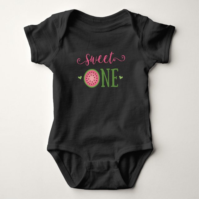 Sweet One Watermelon 1st Birthday Outfit T-Shirt Baby Bodysuit (Front)