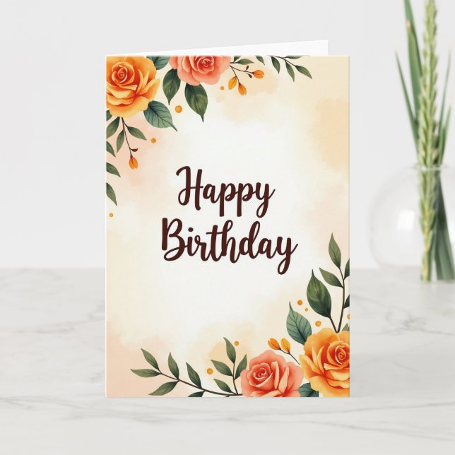 Sweet Orange Birthday Card (Front)