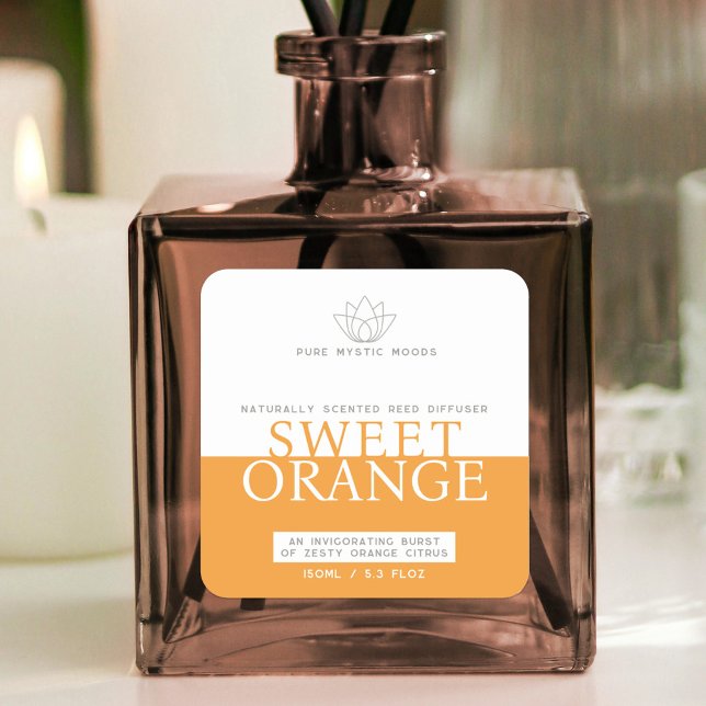 Sweet Orange citrus reed diffuser product label (Creator Uploaded)