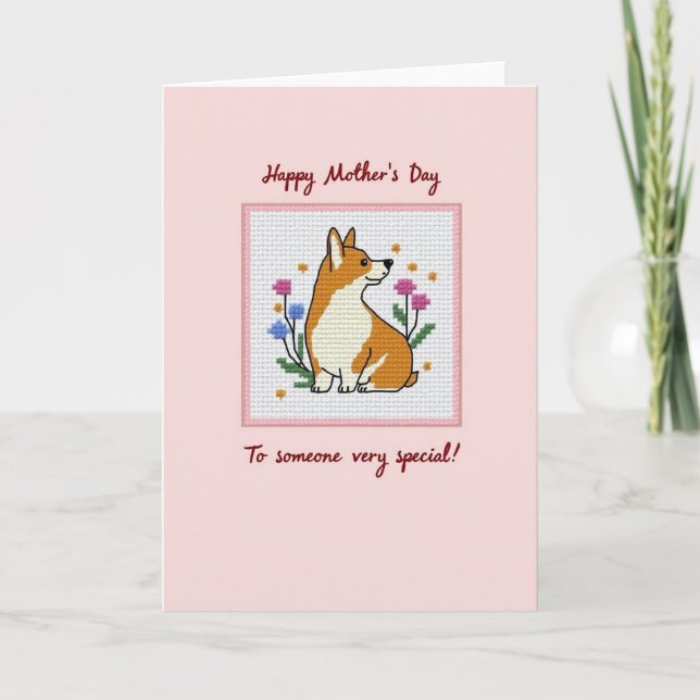 Sweet Orange Dog Mothers Day Card (Front)