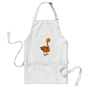 Sweet Orange Halloween Swan Adult Apron