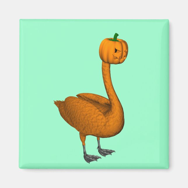 Sweet Orange Halloween Swan Magnet (Front)