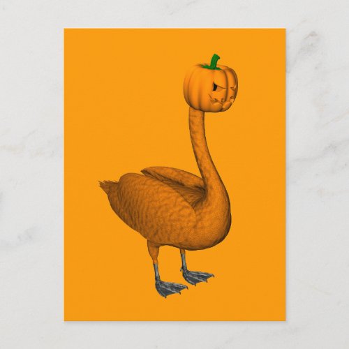 Sweet Orange Halloween Swan Postcard