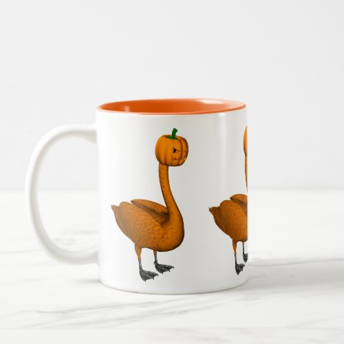 Sweet Orange Halloween Swan Two_Tone Coffee Mug