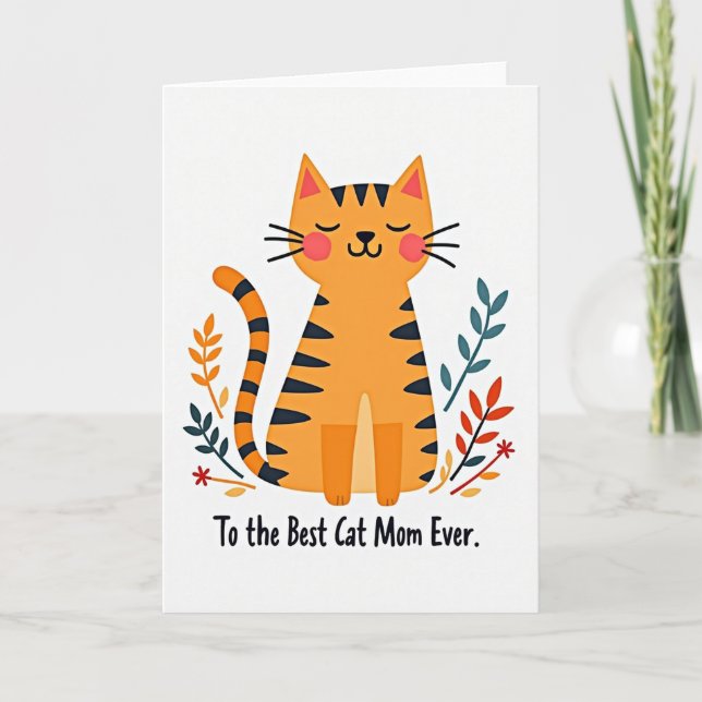 Sweet Orange Kitty Mothers Day Card (Front)