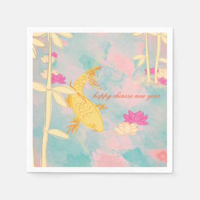 Sweet Orange Koi Napkins (Front)