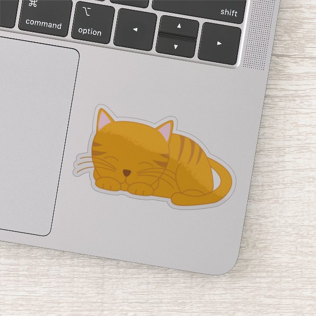 Sweet Orange Tabby Cat Sticker (Detail)