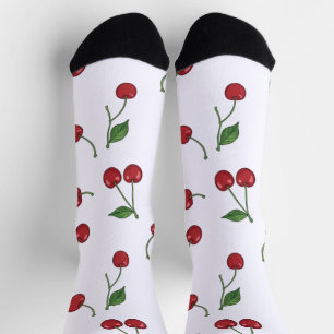 Sweet Orchard Cherry Pattern Socks