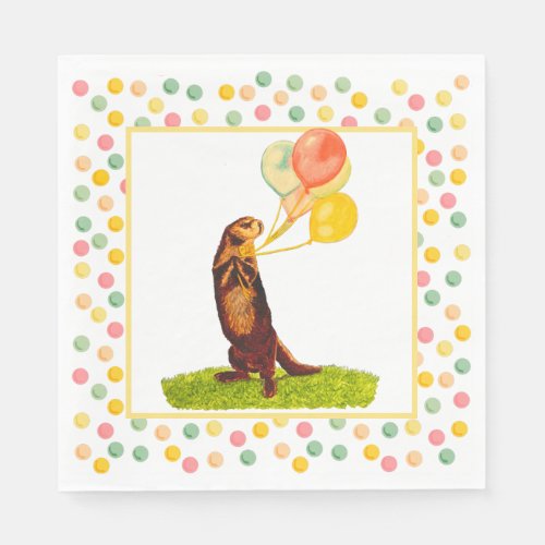 Sweet Otter Colorful Balloons Napkins