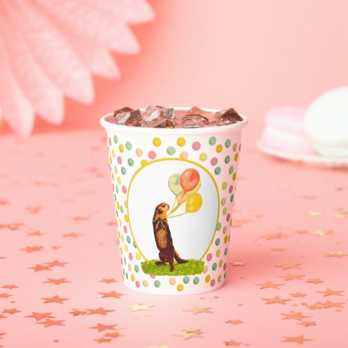 Sweet Otter Colorful Balloons Paper Cups