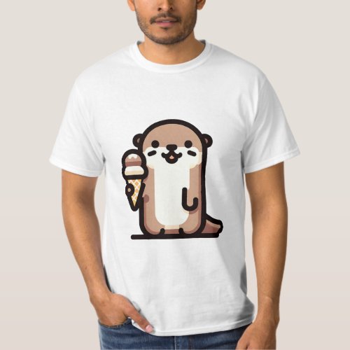 Sweet Otter with Ice Cream T_Shirt