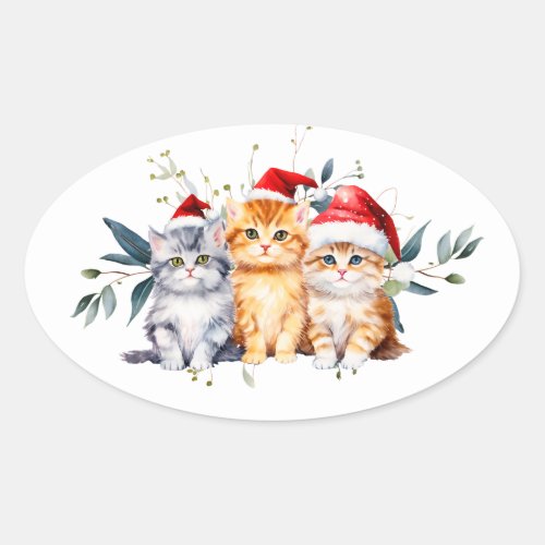 Sweet Oval Shaped Christmas Stickers