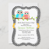 Sweet Owl Baby Shower Invite / Yellow Black