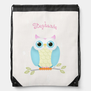 Sweet Owl Birthday Drawstring Bag
