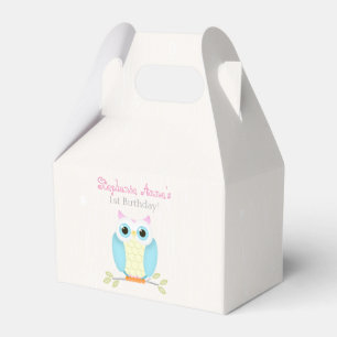 Sweet Owl Birthday Favor Boxes