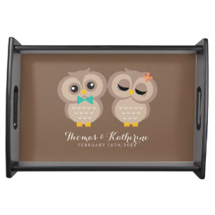 Sweet Owl Couple Serving Tray