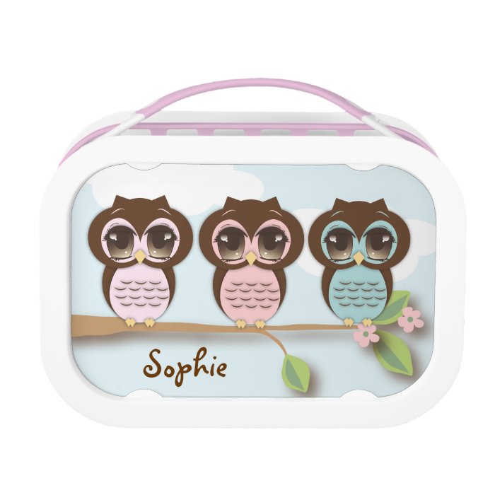 Sweet Owl Friends Personalized Lunch Box