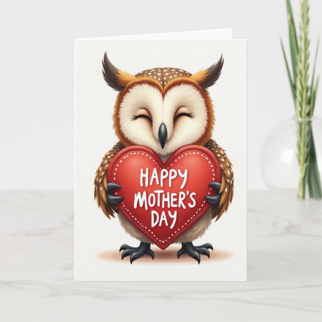 Sweet Owl Mothers Day Card (Front)