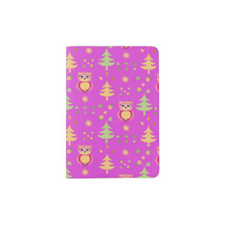 sweet owl pattern passport holder