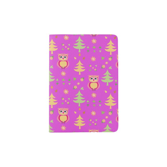 sweet owl pattern passport holder (Front)