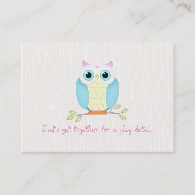 Sweet Owl Play Date Cards (Front)